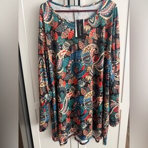 Colorful Paisley Long Sleeve Top